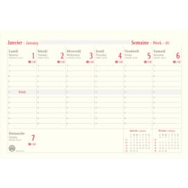 Calendrier Classique - 6 mois par face - 40,5 x 55 cm - Oberthur