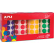 APLI KIDS Boîte de 4 rouleaux de gommettes rondes 20 mm, couleurs assorties (bleu, rouge, jaune et vert) photo du produit