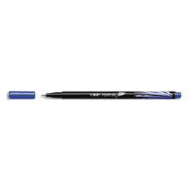 BIC Intensity Stylo Feutre d'écriture Pointe Fine et Corps Noir Verni - Bleu foncé photo du produit