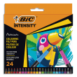 BIC Etui de 24 feutres de coloriage Intensity premium. Grip caoutchouc. Couleurs assorties. photo du produit