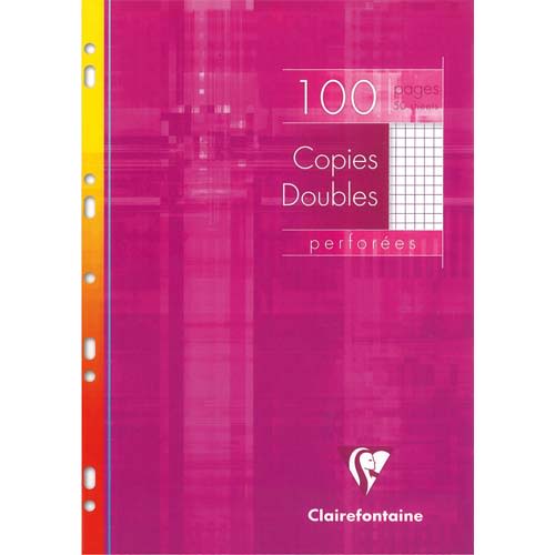 Etui de copies doubles 21x29,7cm blanches Clairefontaine