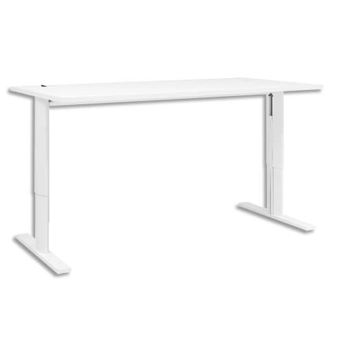 GAUTIER OFFICE Bureau pied I ajustable en hauteur Yes Chêne Blanc - Dimensions : L140 x H62/85 x P80 cm photo du produit Principale L