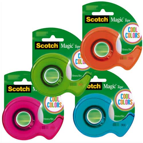 SCOTCH Dévidoir Cool color rubans Magic™ invisible 19 mm x 19 m