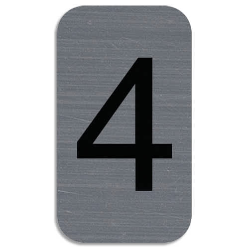 EXACOMPTA Plaque adhésive imitation Aluminium Chiffre 4 2,5x4,4 cm 67184E photo du produit Principale L