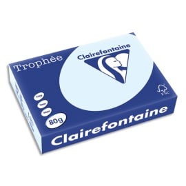 CLAIREFONTAINE Ramette de 500 feuilles papier couleur TROPHEE 80 grammes format A4 Bleu 1971 photo du produit