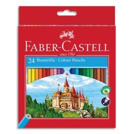 FABER CASTELL Etui 24 crayons de couleur CHÂTEAU. Coloris assortis photo du produit