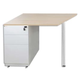 MT INTERNATIONAL Extension pour bureau compact Hêtre Blanc MT5 - Dimensions : L120 x H73 x P60 cm photo du produit