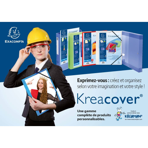 EXACOMPTA Classeur personnalisable KREACOVER en polypropylène, 4 anneaux 30mm, pour A4+ coloris Assortis photo du produit Secondaire 3 L