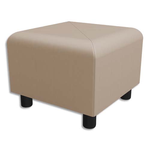 Pouf carré Izar Seigle Ginko en PVC et coton, structure métallique photo du produit Principale L