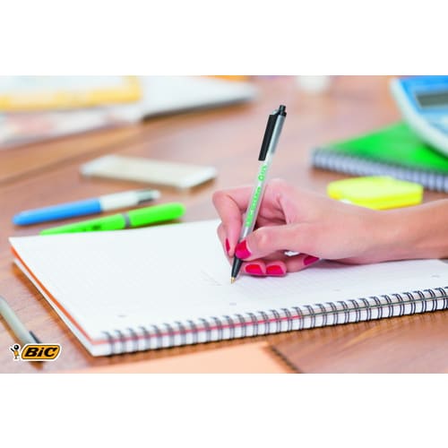 BIC Clic Stic ECOlutions Stylos-Bille Rétractables Pointe Moyenne (1,0 mm) - Bleu photo du produit Secondaire 3 L