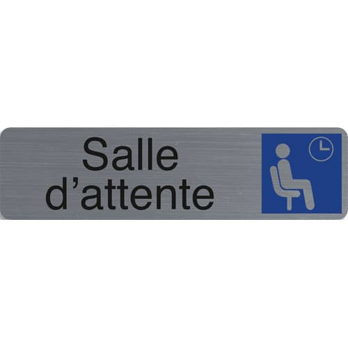 EXACOMPTA Plaque adhésive imitation aluminium Salle d'attente 16,5X4,4 cm 67167E photo du produit Principale L