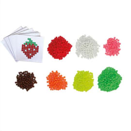 SODERTEX Pack de 1500 Aqua Perles Fruits D3 mm, 7 coloris assortis + 10 feuilles modèles 7,8 x 7,8 cm photo du produit