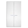 Armoire mélaminée EMMA 2 portes, hauteur 198cm. Coloris Blanc/Blanc photo du produit