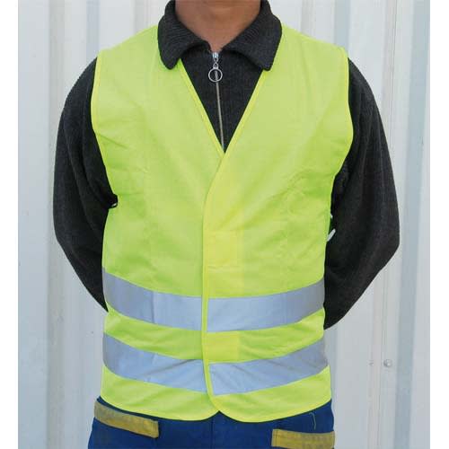 Gilet Réfléchissant PROTECTION Veste Poche Sécurité Jaune Noir XXL