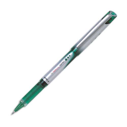 PILOT Stylo roller pointe métal 0,7 mm encre liquide Verte + grip confort V-BALL GRIP photo du produit Principale L