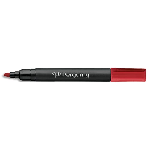 PERGAMY Marqueur permanent pointe ogive corps plastique encre Rouge à base d'alcool photo du produit Principale L