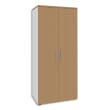 SIMMOB Armoire Haute 2 portes Steely Hêtre pieds Blancs en bois - Dimensions : L80 x H180 x P47 cm photo du produit