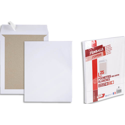 Enveloppe C4 blanche dos carton