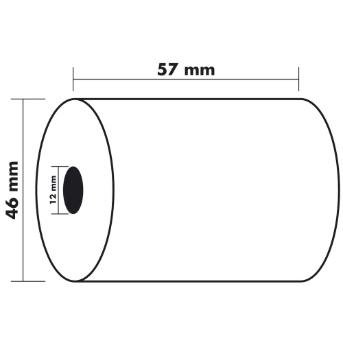 Bobine carte bancaire 57x60x12mm, longueur 40 mètres, papier thermique 55g  1 pli sans BPA