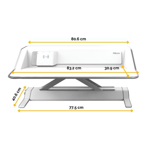 FELLOWES Plate-forme assis-debout Lotus™ DX Blanche 8081101 photo du produit Secondaire 1 L