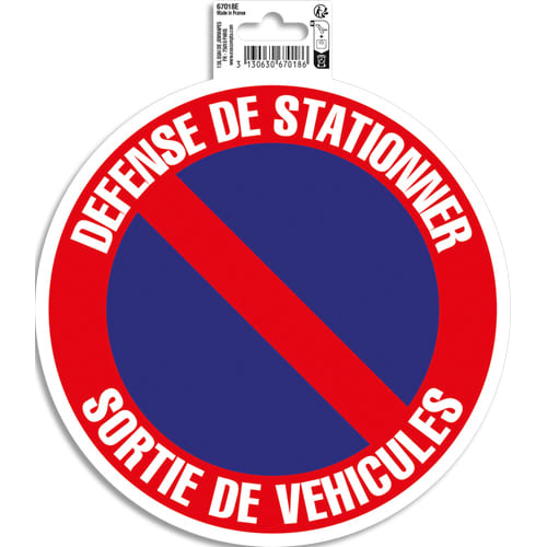 EXACOMPTA Panneau PVC adhésif antidérapant Défense de stationner - sortie  de véhicules 20 cm 67018E ≡ CALIPAGE