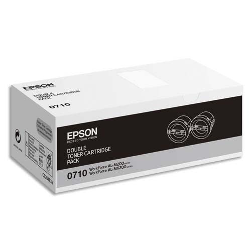 EPSON Cartouche Pack 2 Toners Noir (0710) - 2 x 2 500 pages - C13S050710 photo du produit Principale L