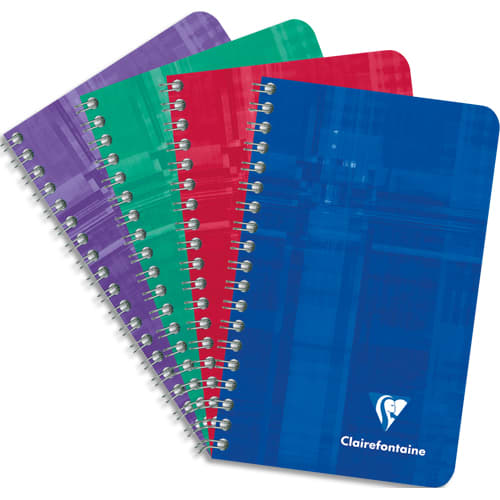 CLAIREFONTAINE Carnet spirale METRIC 100 pages 14,8x21cm 5x5. Couverture carte. Coloris assortis photo du produit Principale L