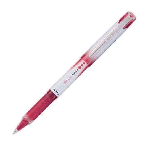 PILOT Stylo roller pointe métal 0,7 mm encre liquide Rouge + grip confort V-BALL GRIP photo du produit Principale L