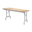 Table pliante Rico, plateau mélaminé Hêtre naturel et structure aluminium - Dim. L160 x P80 cm photo du produit