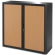 EASYOFFICE Armoire démontable corps en PS teinté Noir Hêtre - Dimensions L110xH104xP41,5 cm photo du produit