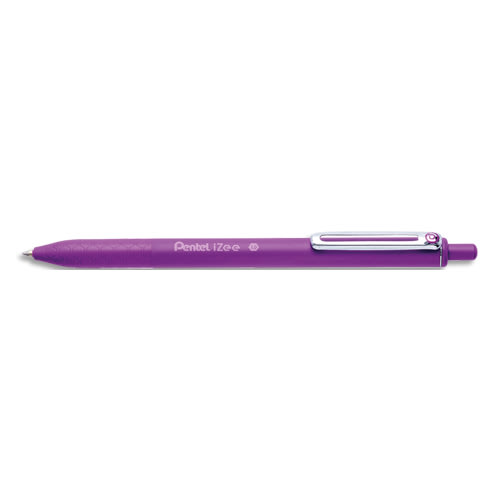 PENTEL Stylo bille iZee rétractable. Pointe 1 mm. Encre rechargeable Violet photo du produit Principale L