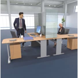 Séparateur de bureau en alvéolaire translucide 160 x ht 60cm photo du produit