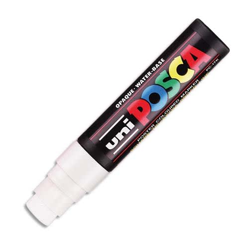 POSCA Marqueur peinture encre Blanche à pigmentation et base eau pointe extra-large Blanc PC17K BL photo du produit Principale L