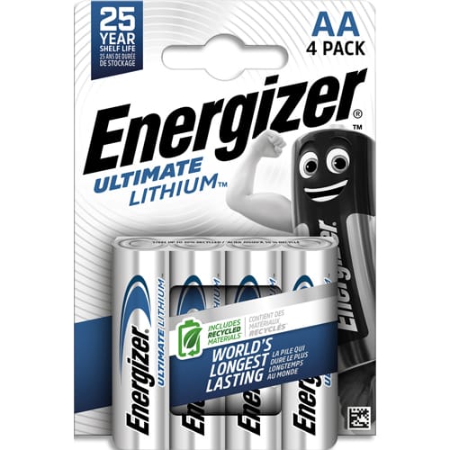 ENERGIZER Pile Ultimate Lithium AA LR6, pack de 4 piles