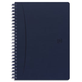 OXFORD Carnet SIGNATURE format A5 couverture souple à spirale 160 pages quadrillées 5x5. Coloris bleu photo du produit