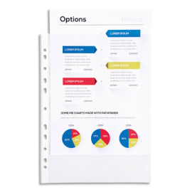 EXACOMPTA Sachet de 100 pochettes perfor&eacute;es A4 en polypropyl&egrave;ne lisse 6/100e cristal photo du produit