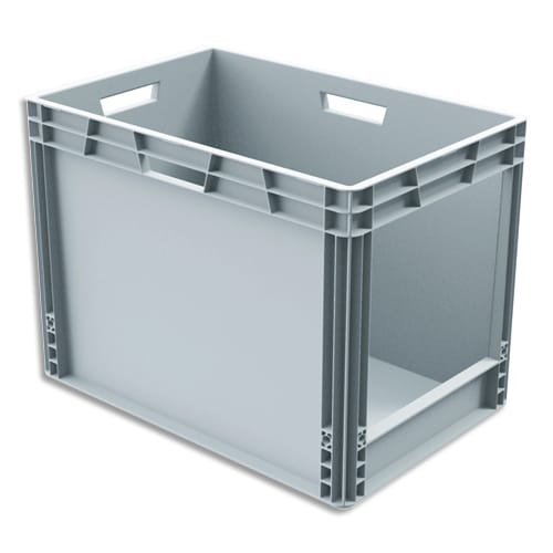 VISO Bac de rangement Gris en polypropylène, gerbable, capacité 90L - Dimensions : L60 x l42x H40 cm photo du produit Principale L