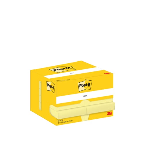 POST-IT Lot de 12 blocs repositionnables 656CY 100 feuilles. Format 5,1 x 7,6cm. Coloris Jaune photo du produit Secondaire 3 L