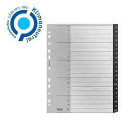 LEITZ Intercalaires 20 onglets alphab&eacute;tiques A-Z Leitz Recycle,A4XL,plastique 90% recycl&eacute;/100% recyclable photo du produit