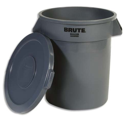 RUBBERMAID Collecteur Brut rond capacité 75,7 Litres en polyéthylène - D49,5 cm, Hauteur 58,1 cm Gris photo du produit Principale L