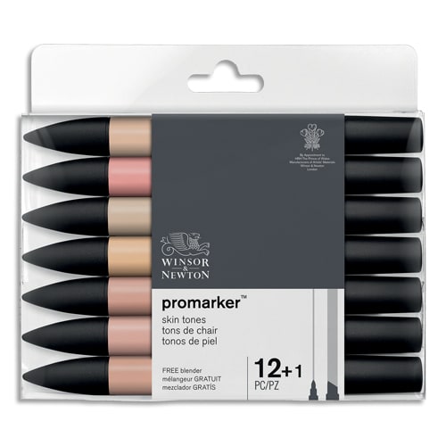 WINSOR & NEWTON Set de 12 PROMARKER + 1. Couleurs tons chair. photo du produit Principale L