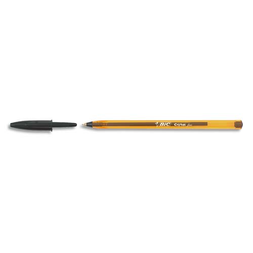 BIC Ecriture Cristal Original Stylos-Bille Pointe Fine (0,8 mm) - Encre De Couleur Noire photo du produit