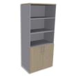 SIMMOB Bibliothèque Haute aluminium porte basse, top Chêne clair EXPRIM - Dim. L80 x H180 x P47 cm photo du produit