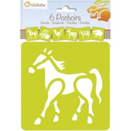 AVENUE MANDARINE Sachet de 6 pochoirs animaux de la ferme photo du produit