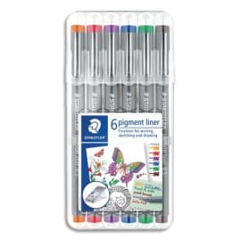 Stylos feutres, pointe fine (0,5 mm), couleurs arc-en-ciel ornées