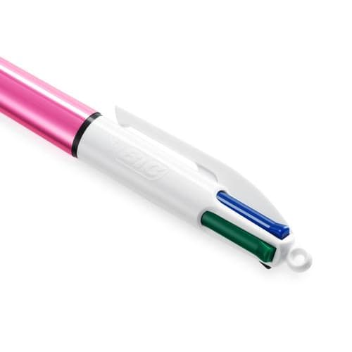 BIC Stylo 4 couleurs Shine rose Pointe Moyenne