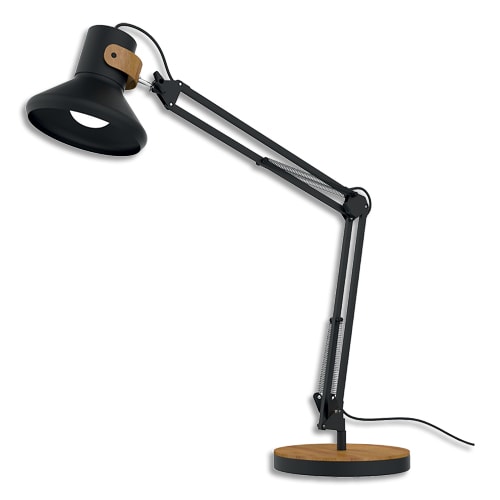 UNILUX Lampe de bureau led double bras Baya bamboo noir. Produit éco conçu. photo du produit Principale L