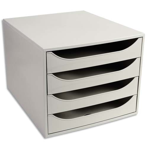 Module de classement ECO 4 tiroirs, Gris - Dim. : L28,4 x H23,4 x P34,8 cm photo du produit Principale L