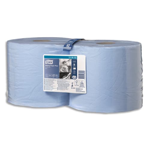 TORK Lot de 2 bobines Papier d'essuyage Plus Combi Roll 2 plis 750 formats prédécoupés 255m Bleu photo du produit Principale L