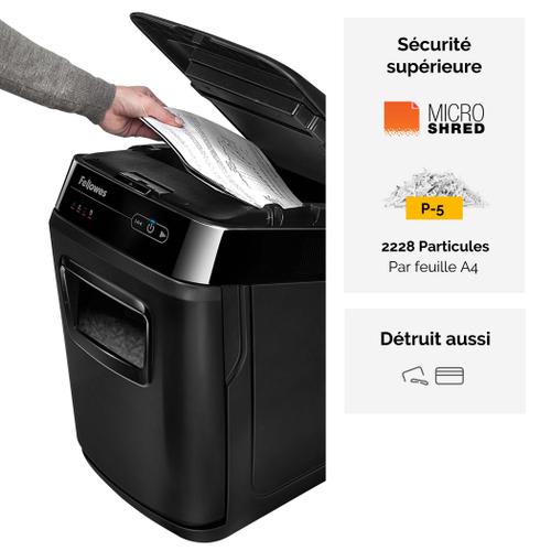 FELLOWES Destructeur AUTOMAX 200M sécurité P-5, coupe micropart - 4656301 photo du produit Secondaire 2 L